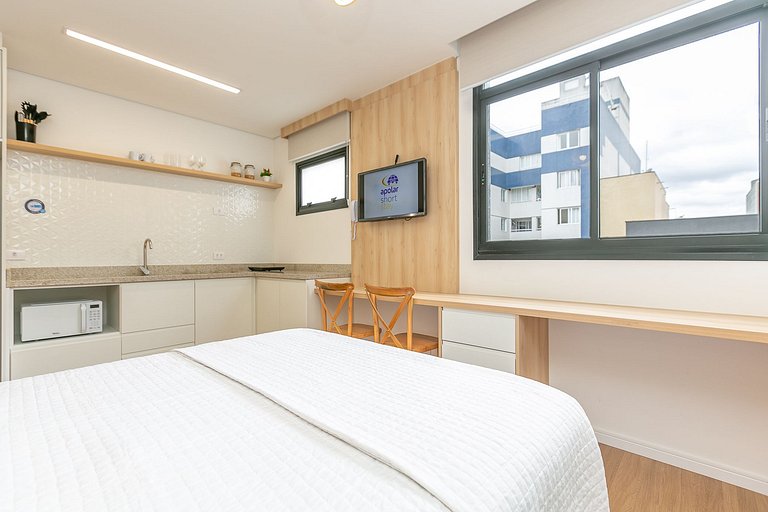 Studio aconchegante no centro da cidade l Próximo ao Shoppin