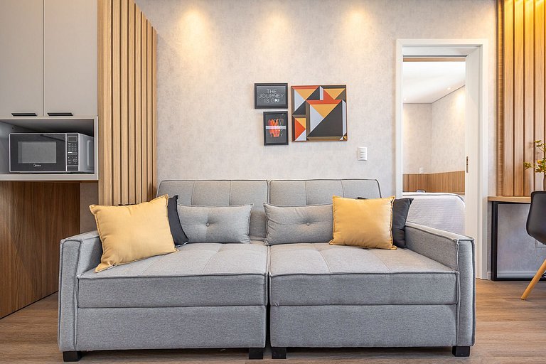Apartamento decorado completo no Centro, próximo ao mercado