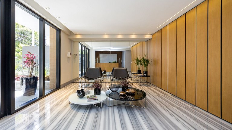 Apartamento 1 quarto mobiliado no Batel com vaga e excelente