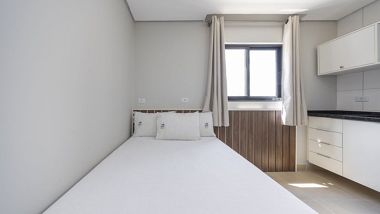 Studio moderno e decorado no Rebouças – pronto para morar