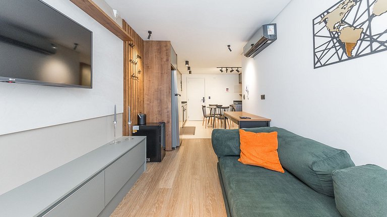 Studio de Alto Padrão no Centro – Totalmente Mobiliado, com