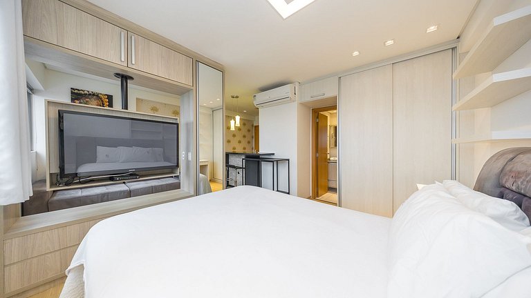 Apartamento 1 Quarto Mobiliado no 27º Andar | Centro de Curi