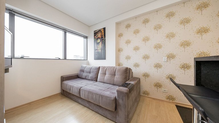 Apartamento 1 Quarto Mobiliado no 27º Andar | Centro de Curi